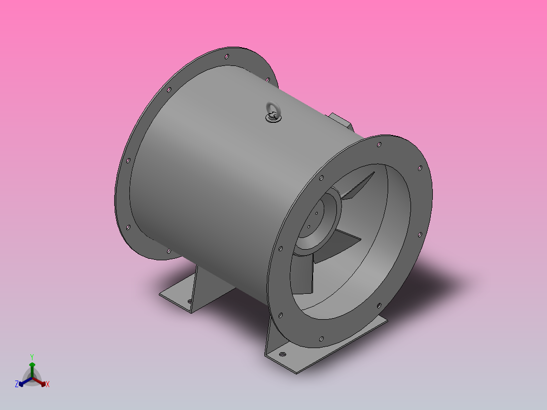 SWF-Ⅰ型 混流风机[SWF-I-3]正等轴测图