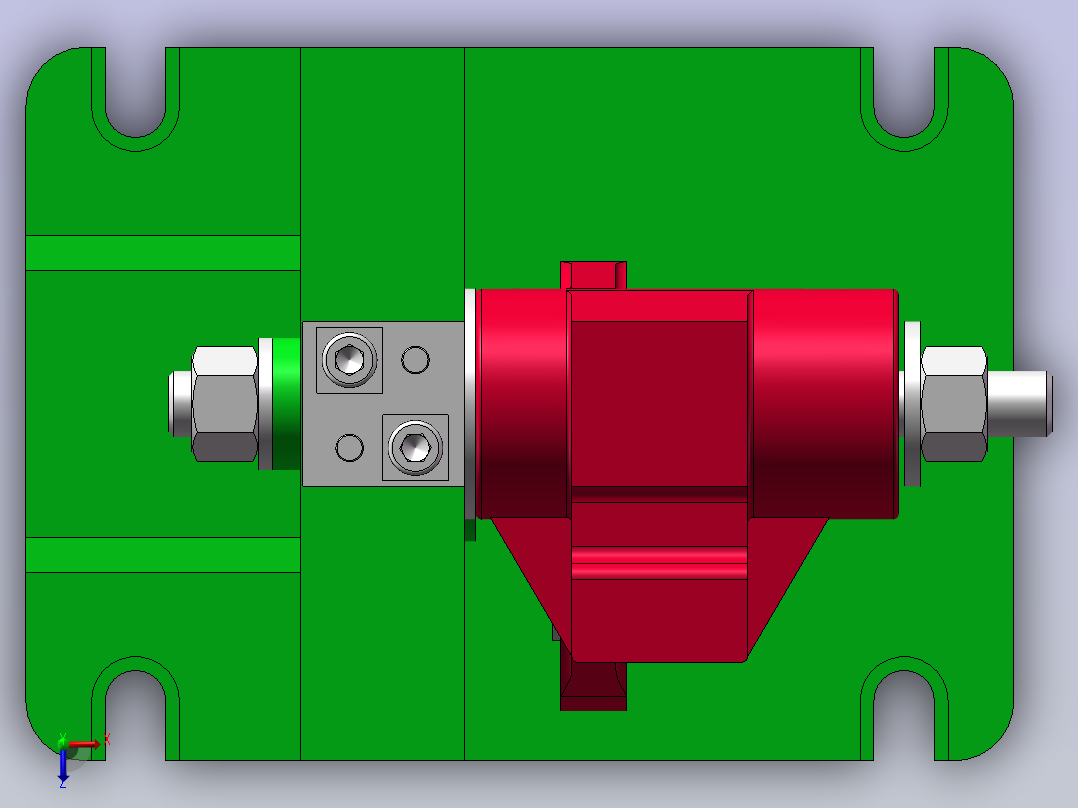831002拨叉铣M22螺纹孔端面夹具图三维  ==548724俯视图