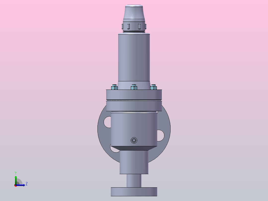 弹簧全启封闭式高压安全阀3D模型左视图