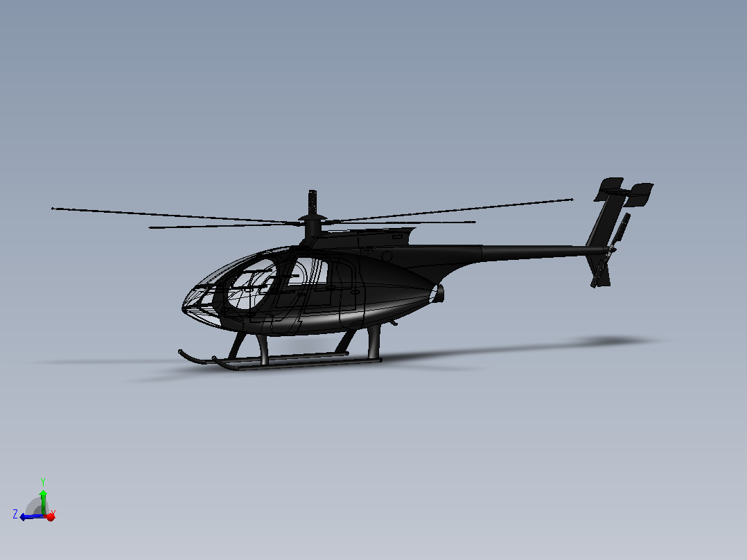 AH-6G小鸟轻型攻击直升机主视图