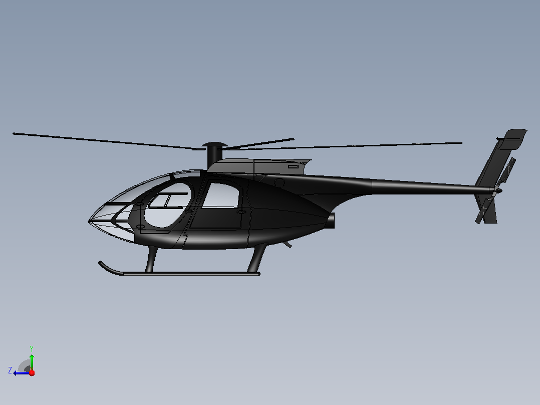 AH-6G小鸟轻型攻击直升机右视图