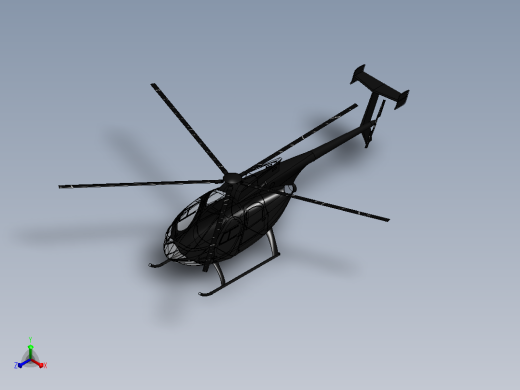 AH-6G小鸟轻型攻击直升机正等轴测缩略图