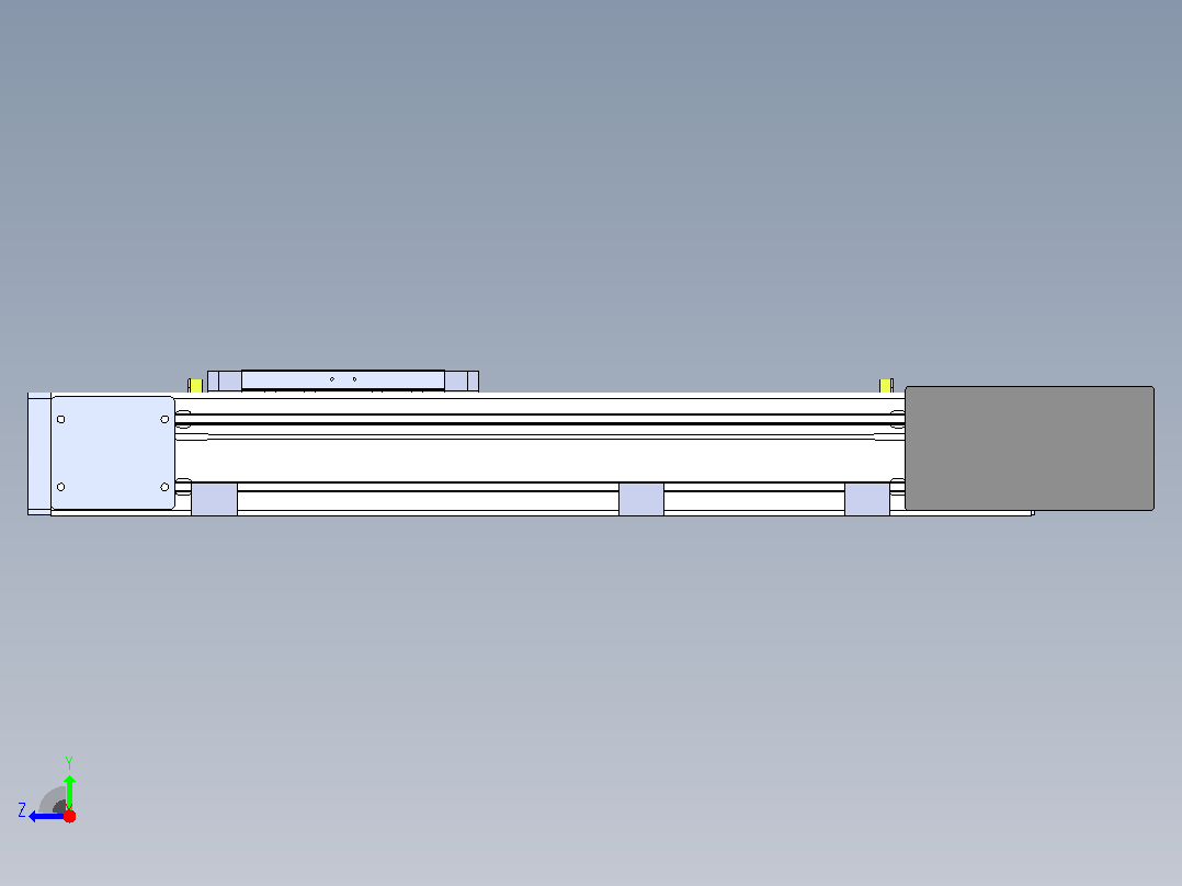 DMEB110-RBCR欧规同步带模组直线模组（电机右后折）[DMEB110-L13S350-DT750-C2U-RBCR]右视图
