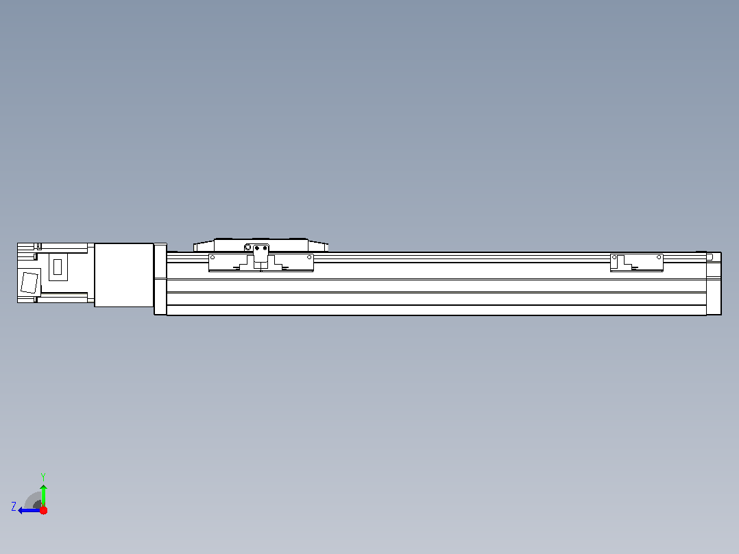 滚珠丝杠直线轴内置导轨TPA-GCR-80-1610C-L350-M-M20-N3右视图