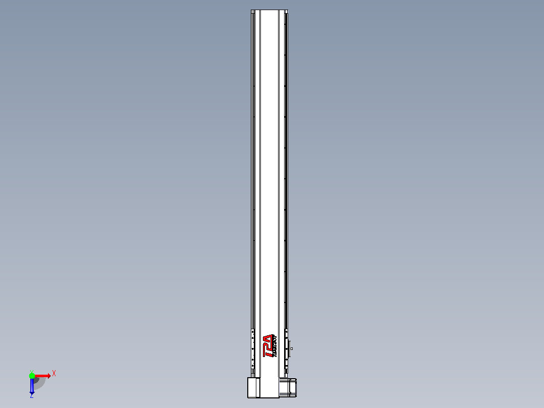 皮带直线轴半封闭可选导轨TPA-HNB-120D-110-L950-LP-Y-P40-N3俯视图