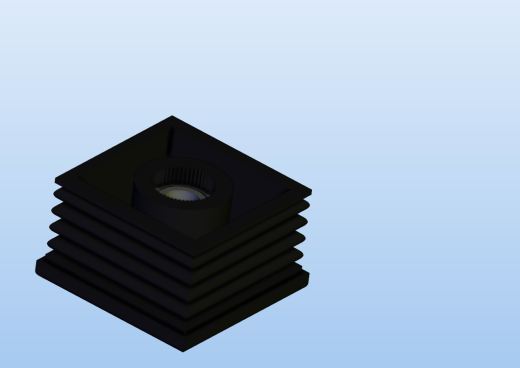 用于50 x 50 x 1.5的可调底座和箱形截面螺纹嵌件，带M10 x 200 mm螺杆、塑料底座中的花键螺纹嵌件和方形嵌件凸台缩略图