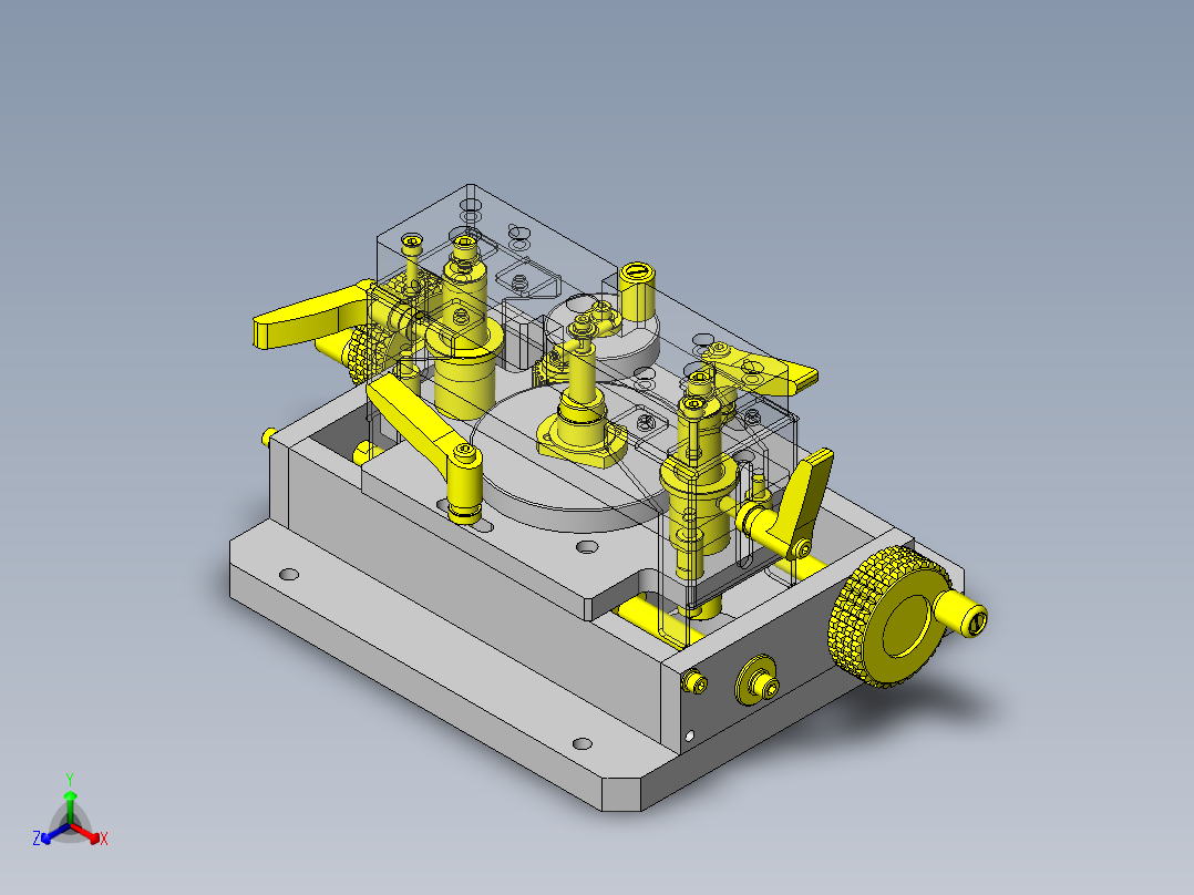 2轴调节机构正等轴测图