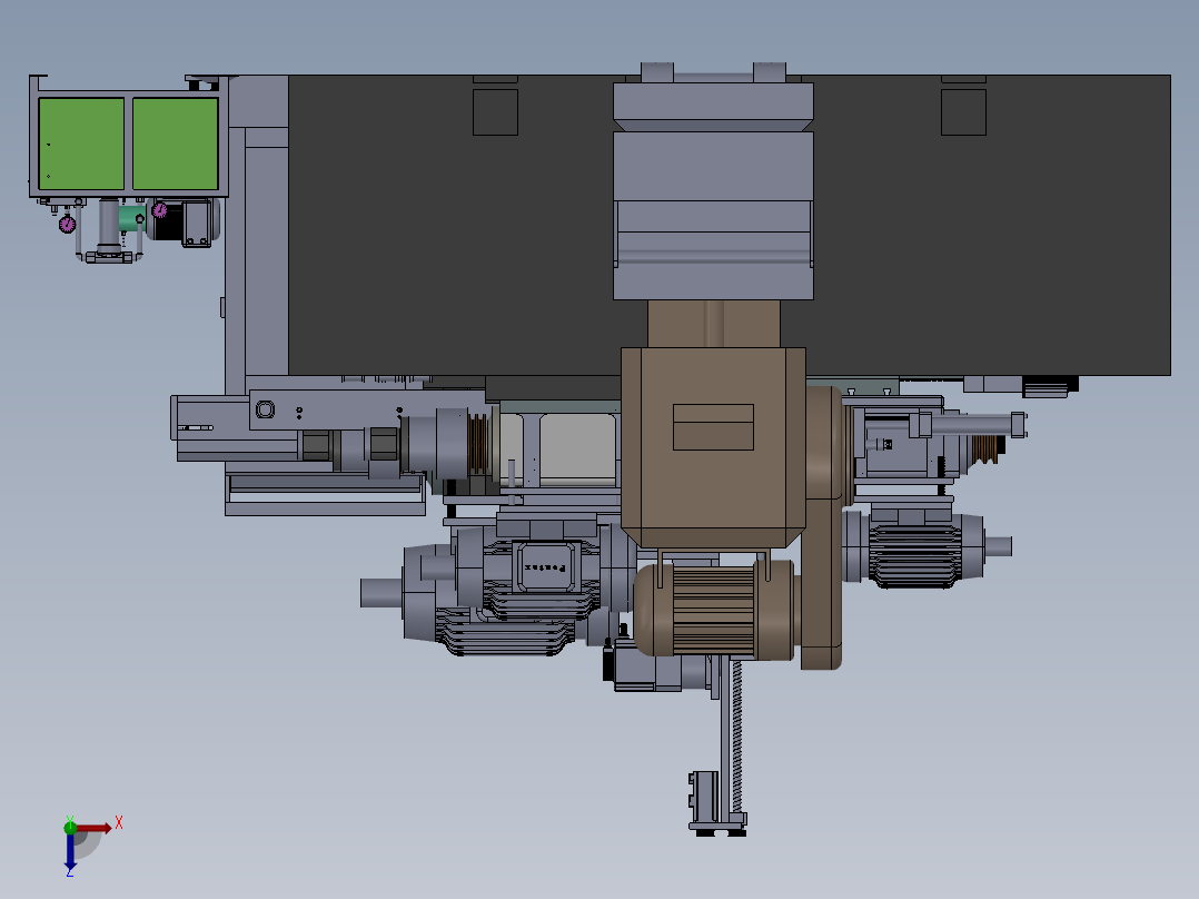 全自动棒料加工自动设备sw17俯视图
