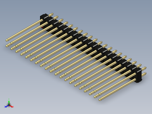 彩色公头100mil（2.54mm）系列-DS1021_black_2x20p_100mil_Type19_rev1.0