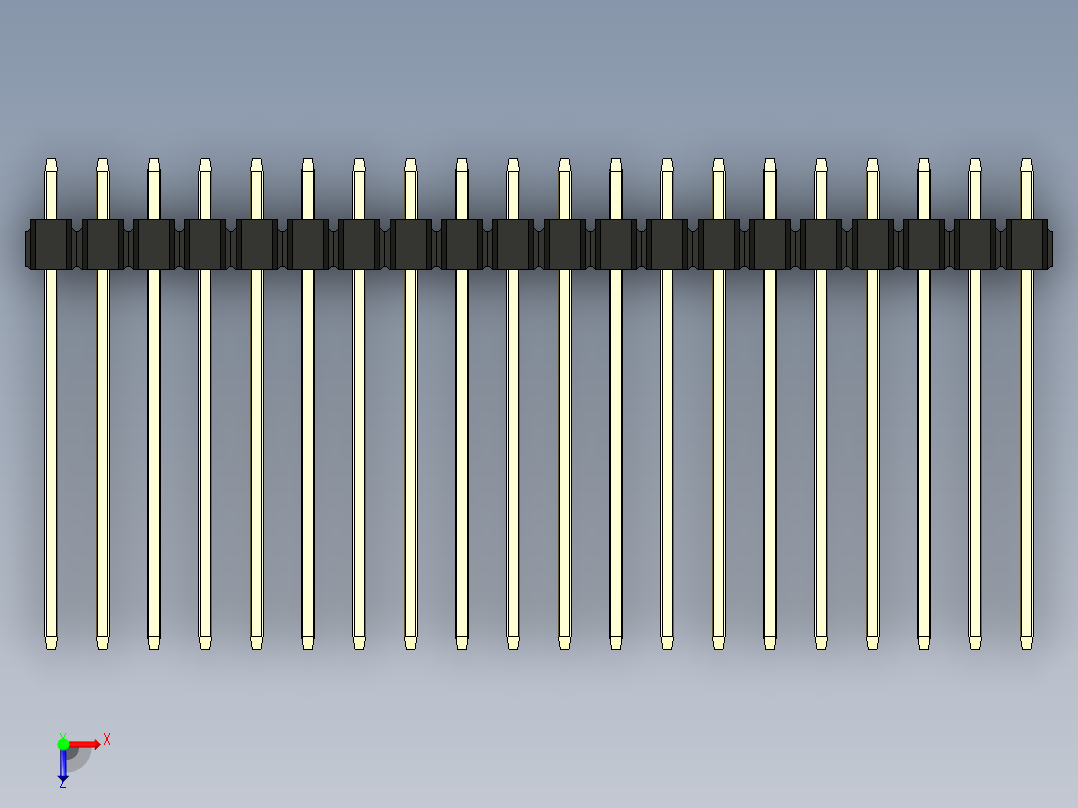 彩色公头100mil（2.54mm）系列-DS1021_black_2x20p_100mil_Type19_rev1.0俯视图