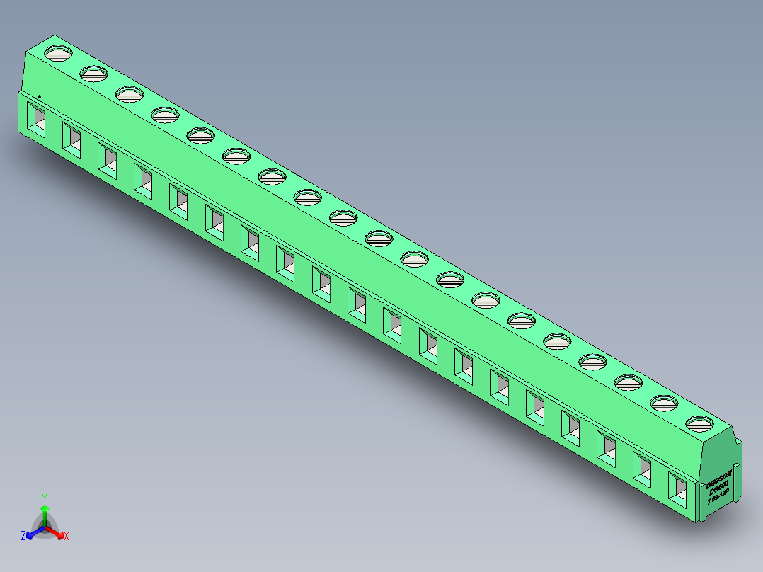 DEGSON DG500 系列 5.05.087.62mm 接线端子-DG500-7.62-19P-14-00AH主视图