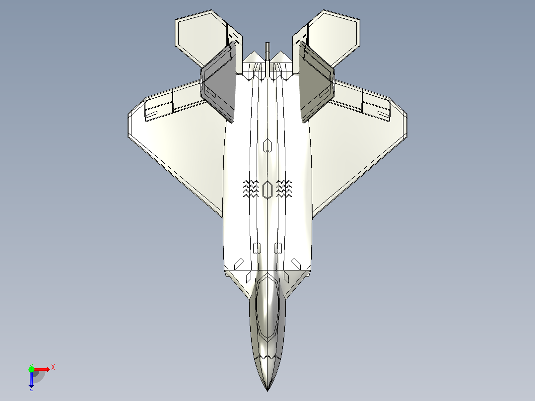F22猛禽战斗机模型俯视图