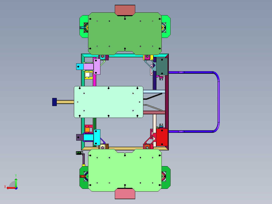 车身用焊接提升定位工装后视图