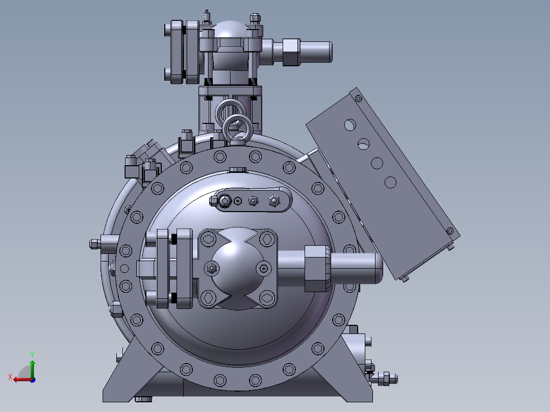 螺杆式压缩机模型后视图