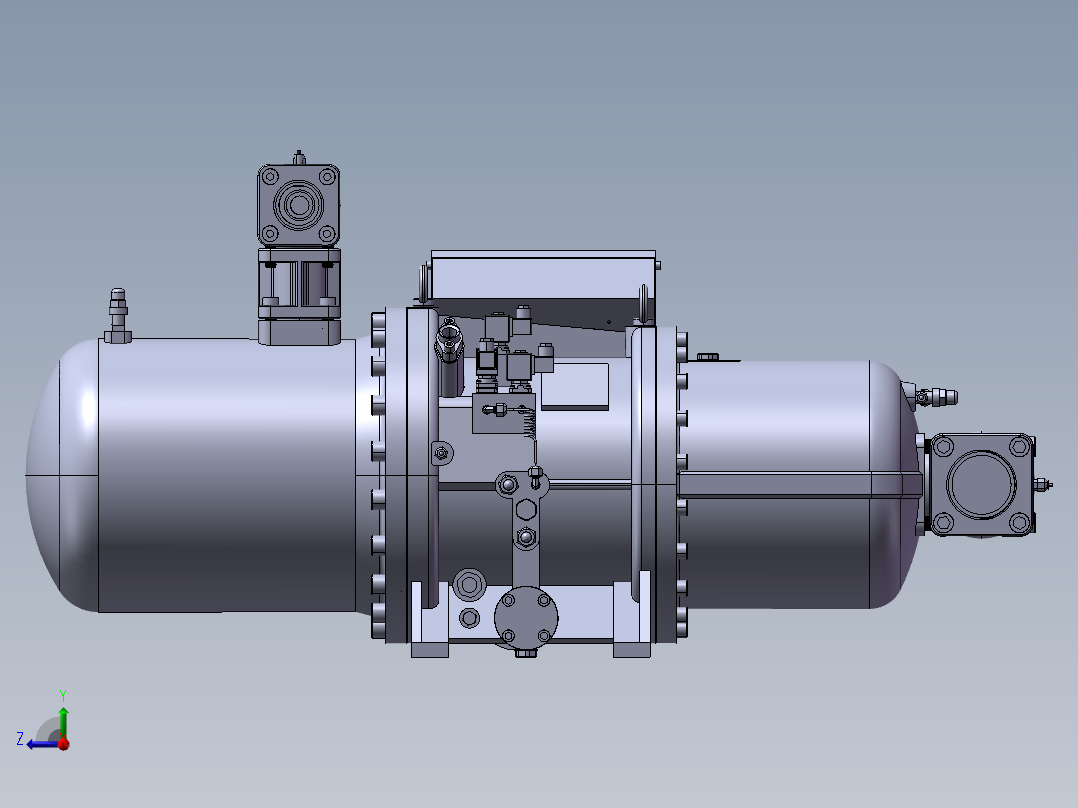 螺杆式压缩机模型右视图