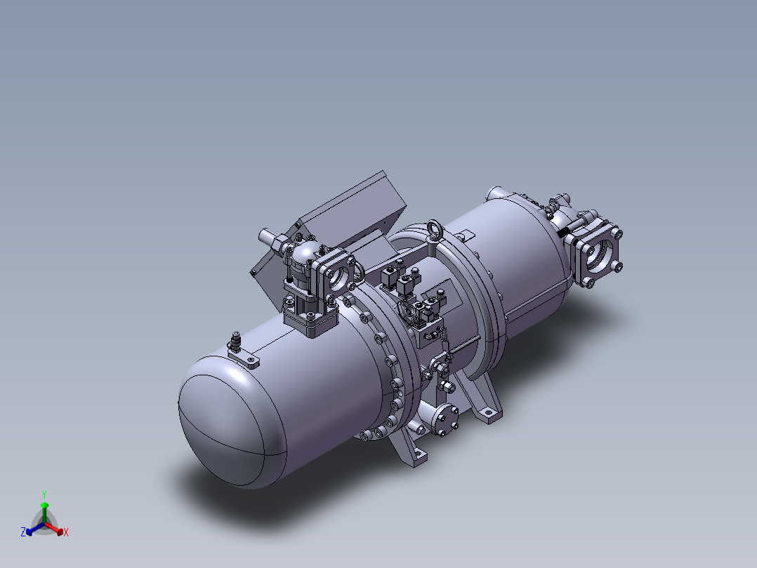螺杆式压缩机模型正等轴测图