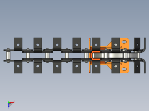 节距为100mm的传动链中间链轮总成俯视缩略图