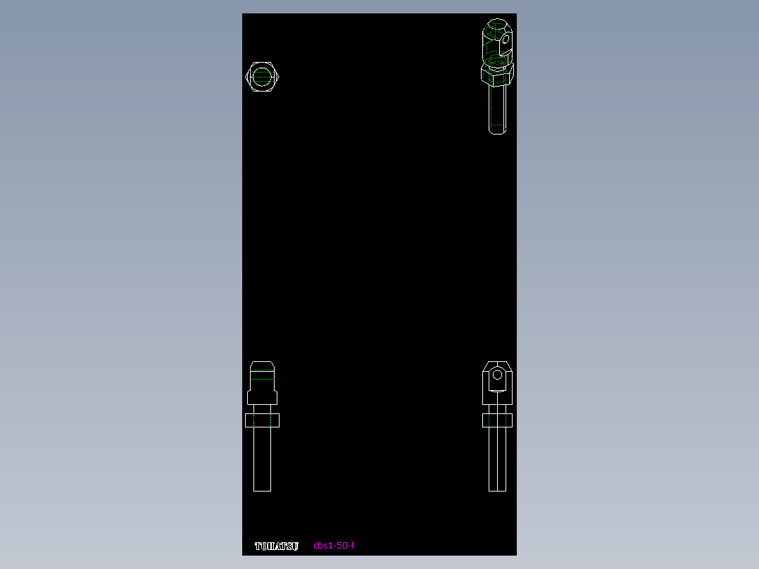 鏈條螺絲(Single End型)CBS1,CBS1-L-2D多系列多零件图纸模型