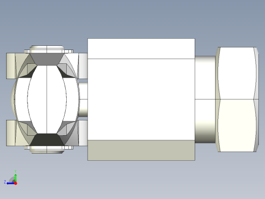 下壓夾具2331(B)-3D多系列多零件图纸模型右视缩略图