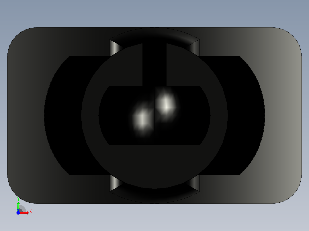 一个从底部插入的卡式垫片，高度10毫米。用于印刷电路板。卡扣孔底部5.4毫米和卡扣孔印刷电路板3.2毫米前视图