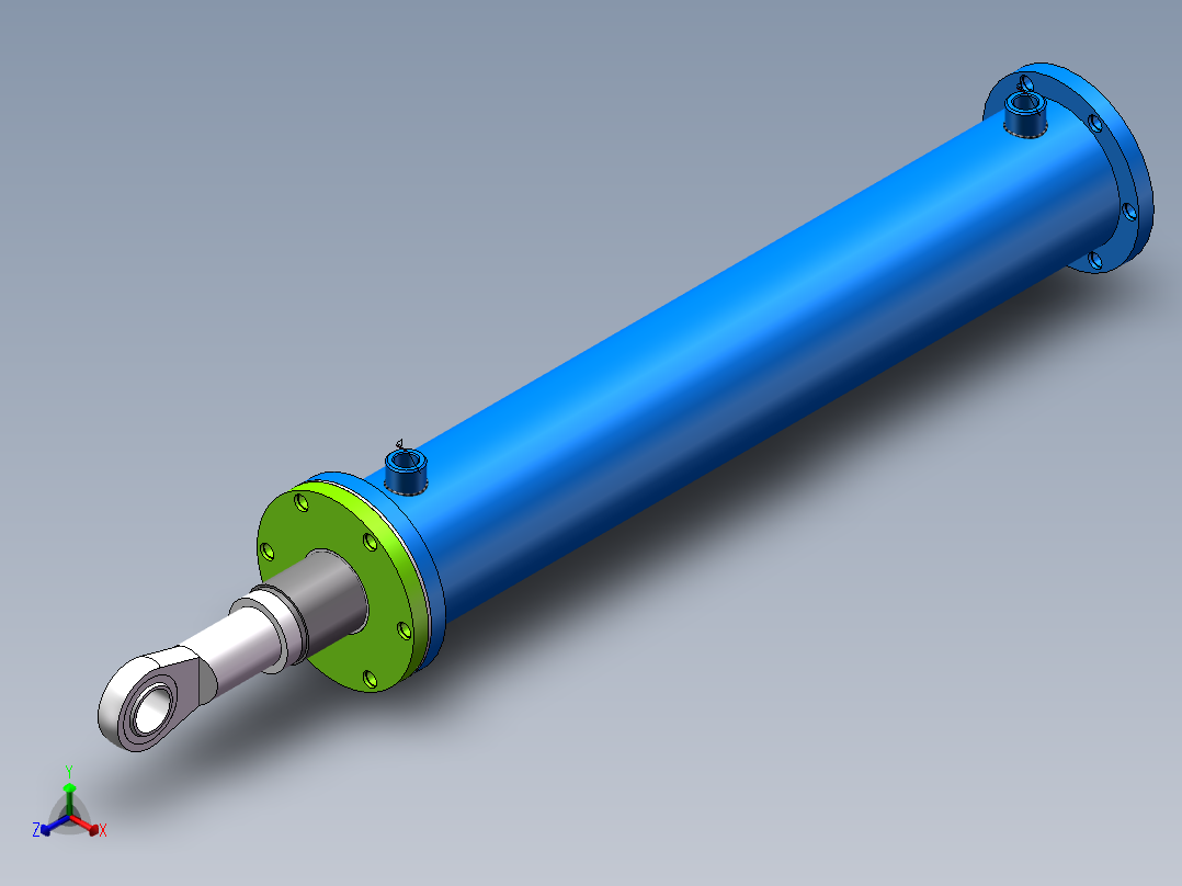 液压油缸模型正等轴测图