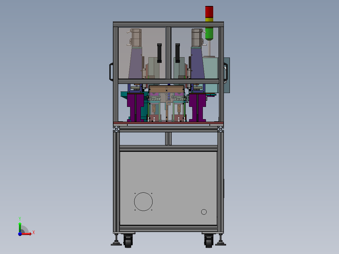 自动插孔机打孔机（含BOM,DFM）sw17可编辑前视图