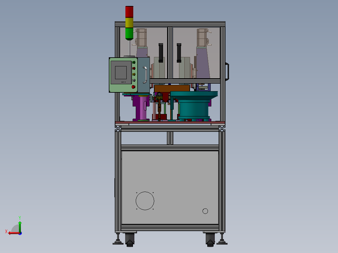 自动插孔机打孔机（含BOM,DFM）sw17可编辑后视图