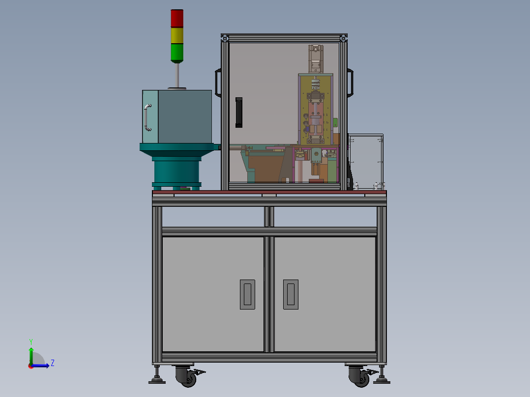 自动插孔机打孔机（含BOM,DFM）sw17可编辑左视图