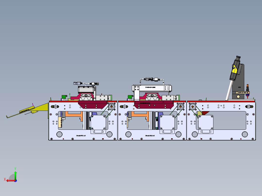 苹果手机外壳贴麦拉机组装流道（sw16可编辑+工程图+bom）后视图