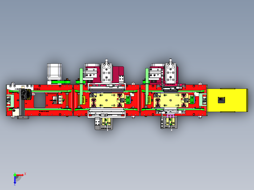 苹果手机外壳贴麦拉机组装流道（sw16可编辑+工程图+bom）俯视图