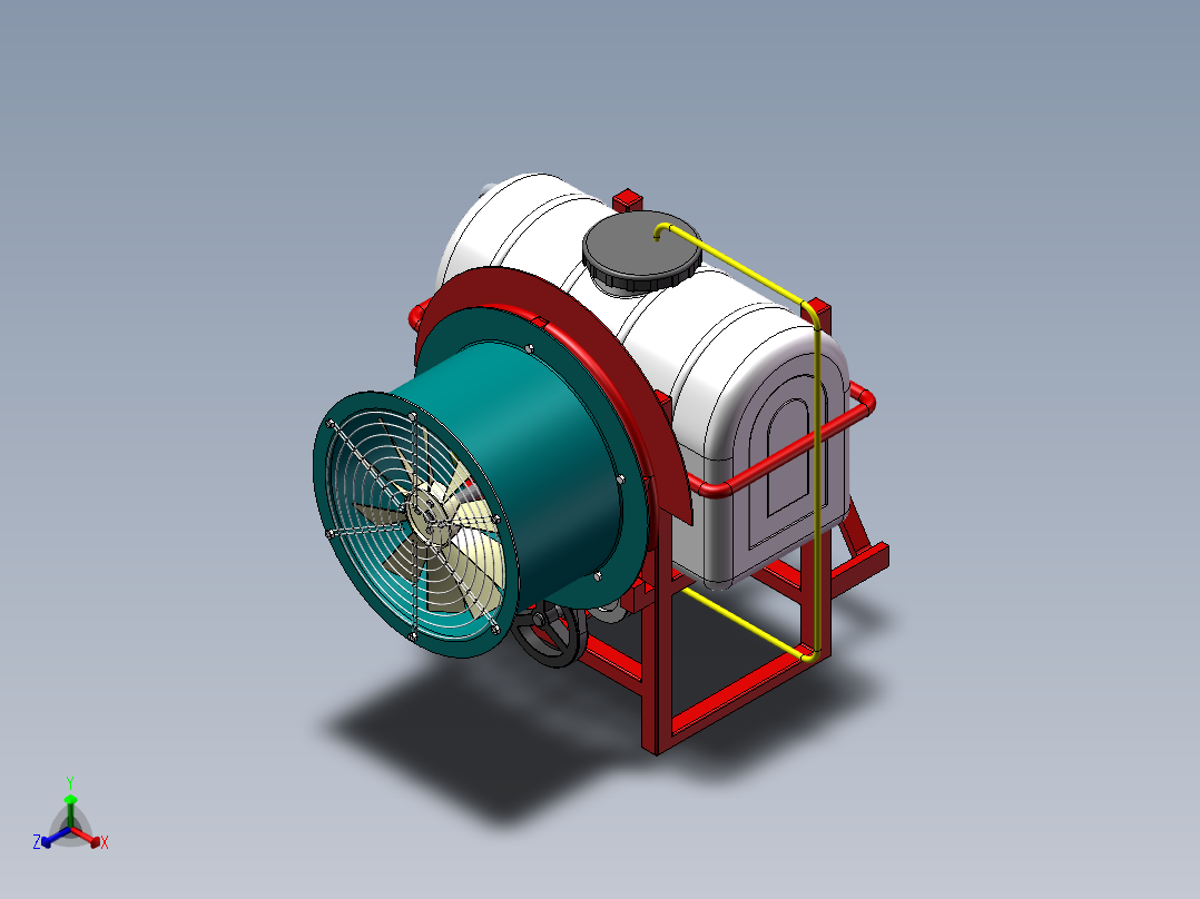 风送式农药喷雾机、雾化机sw12可编辑正等轴测图