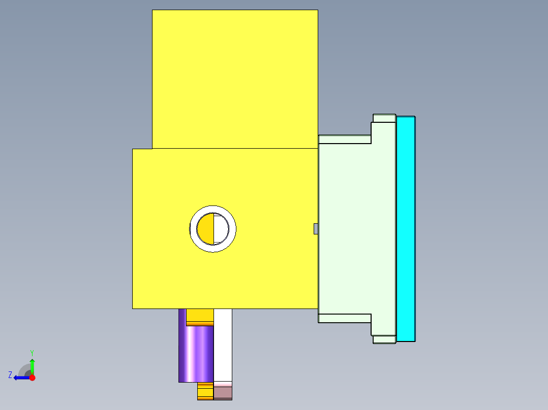 长条椭圆形金属外壳铣端面倒角治具模型右视图