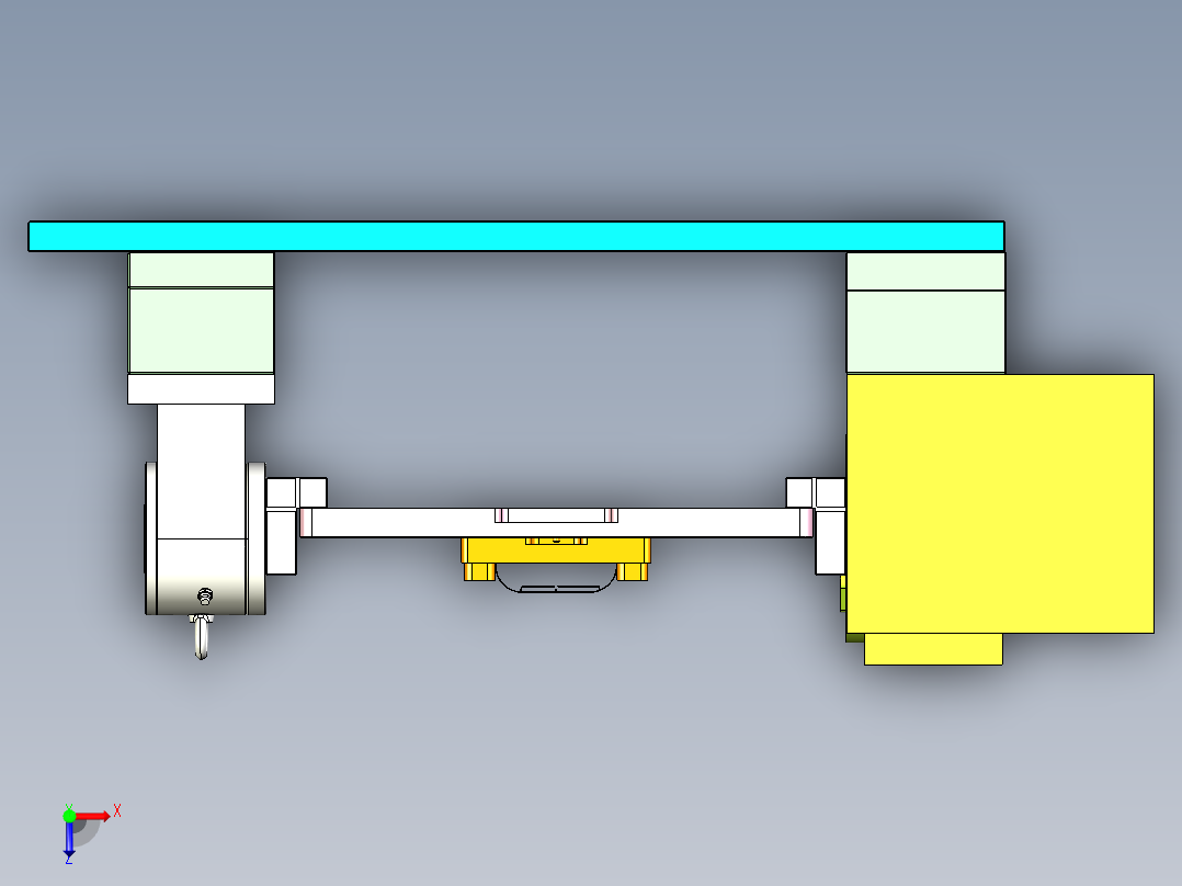 长条椭圆形金属外壳铣端面倒角治具模型俯视图
