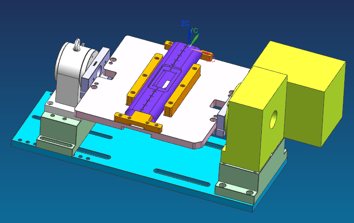 长条椭圆形金属外壳铣端面倒角治具模型