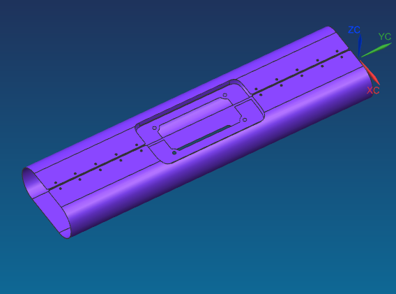 长条椭圆形金属外壳铣端面倒角治具模型