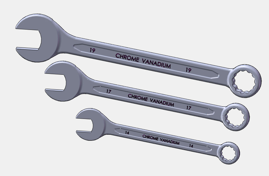 三款开口扳手