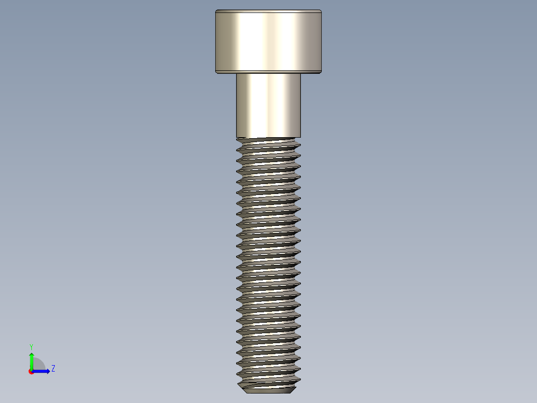 Screw_DIN_912_M6x30_A2.STEP公制内六角螺钉左视图