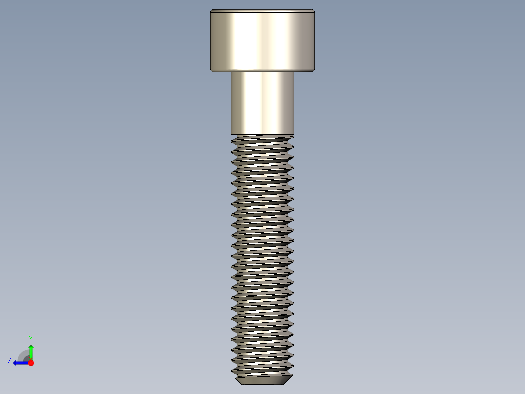 Screw_DIN_912_M6x30_A2.STEP公制内六角螺钉右视图