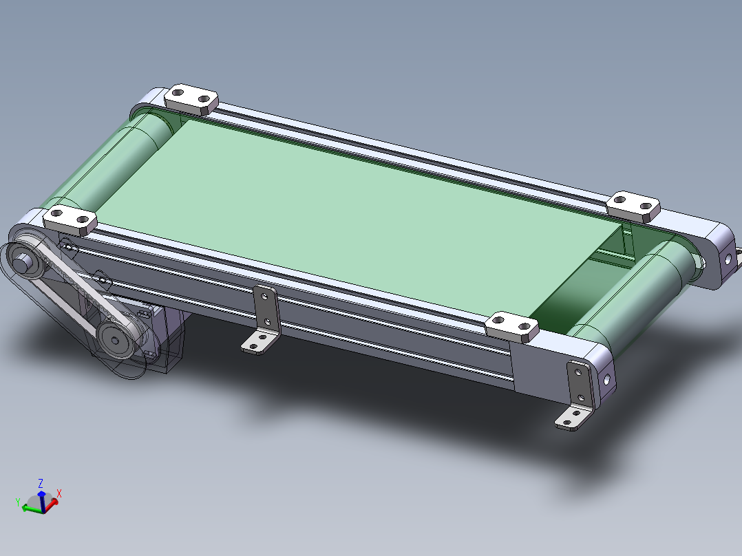 PVC铝型材输送带主视图
