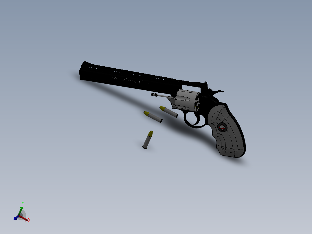 手枪左轮冲锋枪老式狙击步枪设计3D图纸colt-python-8-357-magnum-1955 SW STP STL主视图