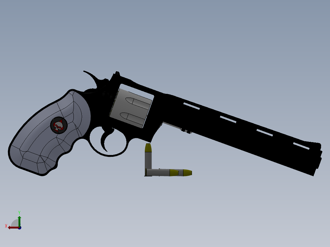 手枪左轮冲锋枪老式狙击步枪设计3D图纸colt-python-8-357-magnum-1955 SW STP STL后视图