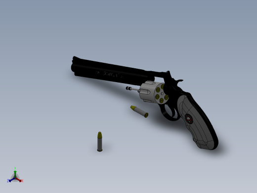 手枪左轮冲锋枪老式狙击步枪设计3D图纸colt-python-8-357-magnum-1955 SW STP STL正等轴测缩略图