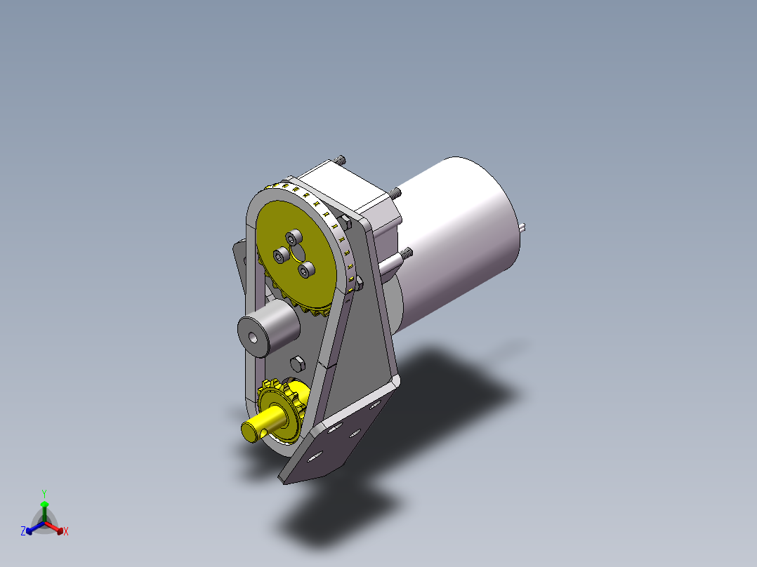 施肥12V-800W电机传动正等轴测图