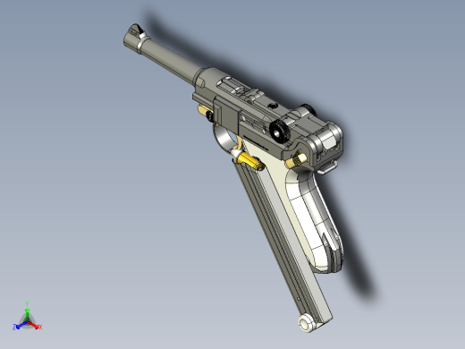 手枪左轮冲锋枪老式狙击步枪设计3D图纸luger-p08-9 1 STP