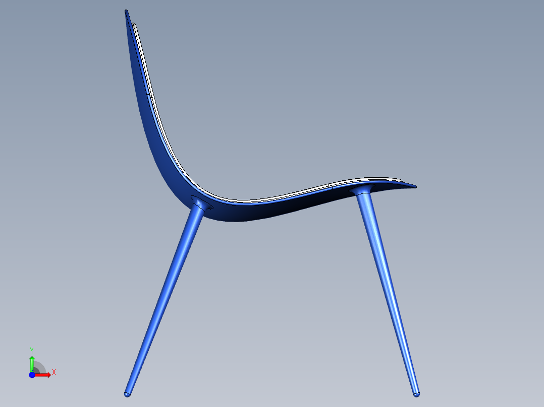 曲面椅子前视图