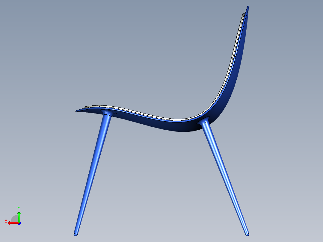 曲面椅子后视图