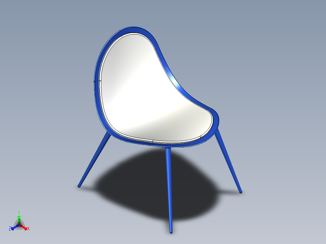 曲面椅子正等轴测图