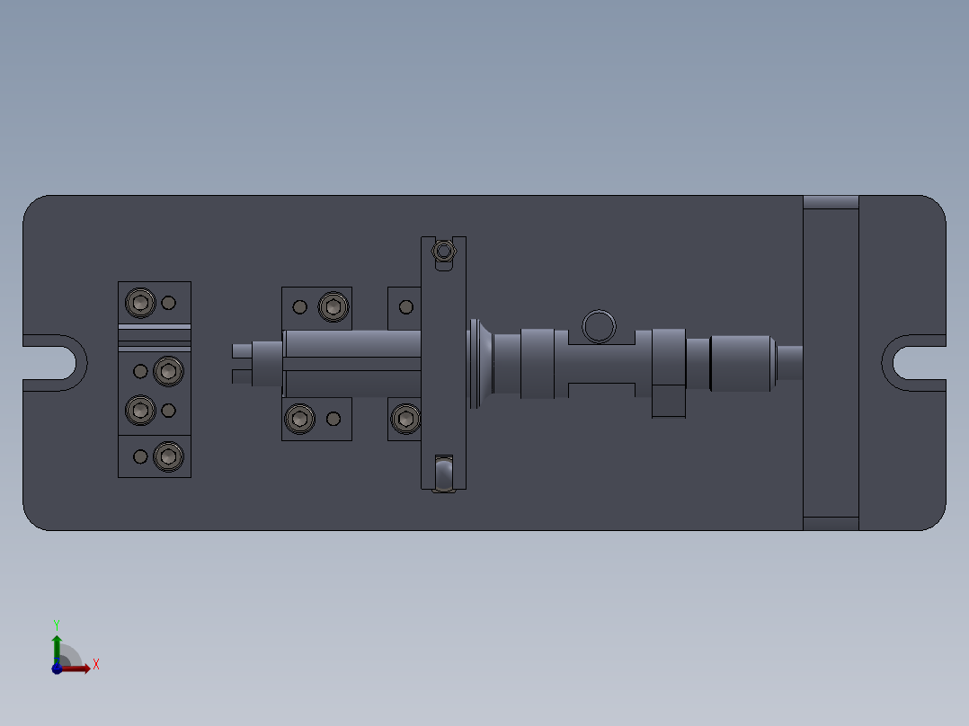 凸轮轴铣面夹具（CAD图+SW三维）前视图