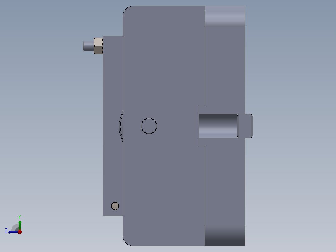 凸轮轴铣面夹具（CAD图+SW三维）右视图