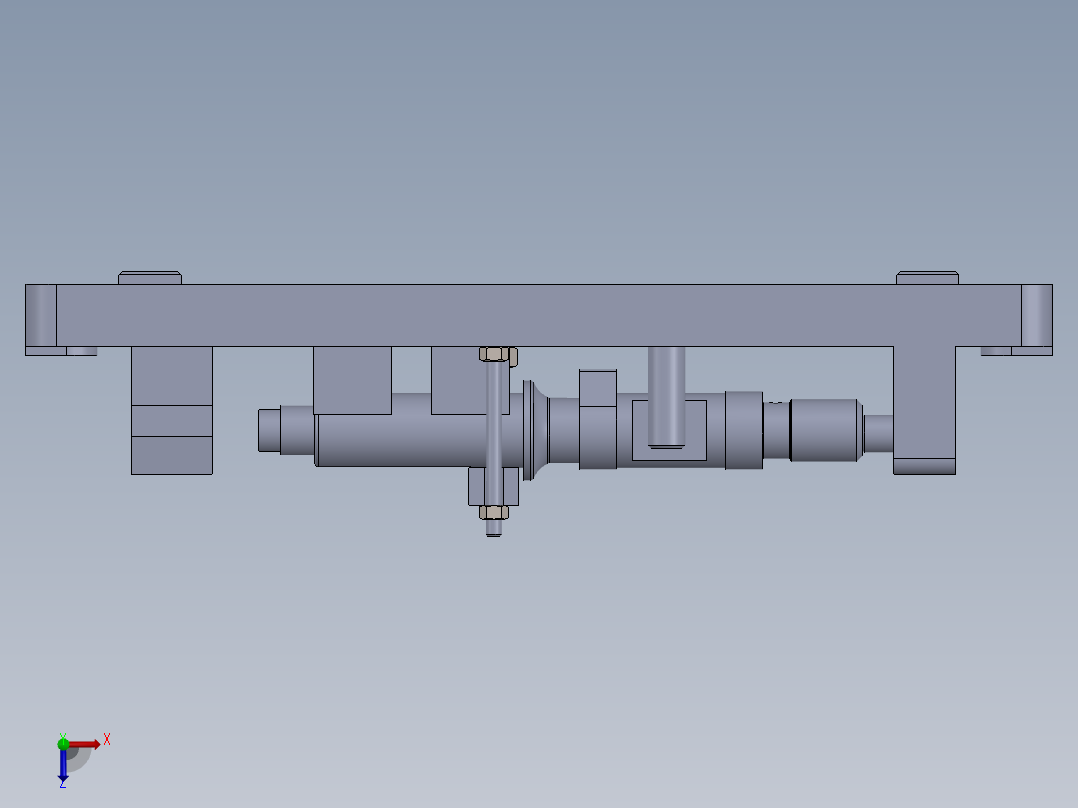 凸轮轴铣面夹具（CAD图+SW三维）俯视图